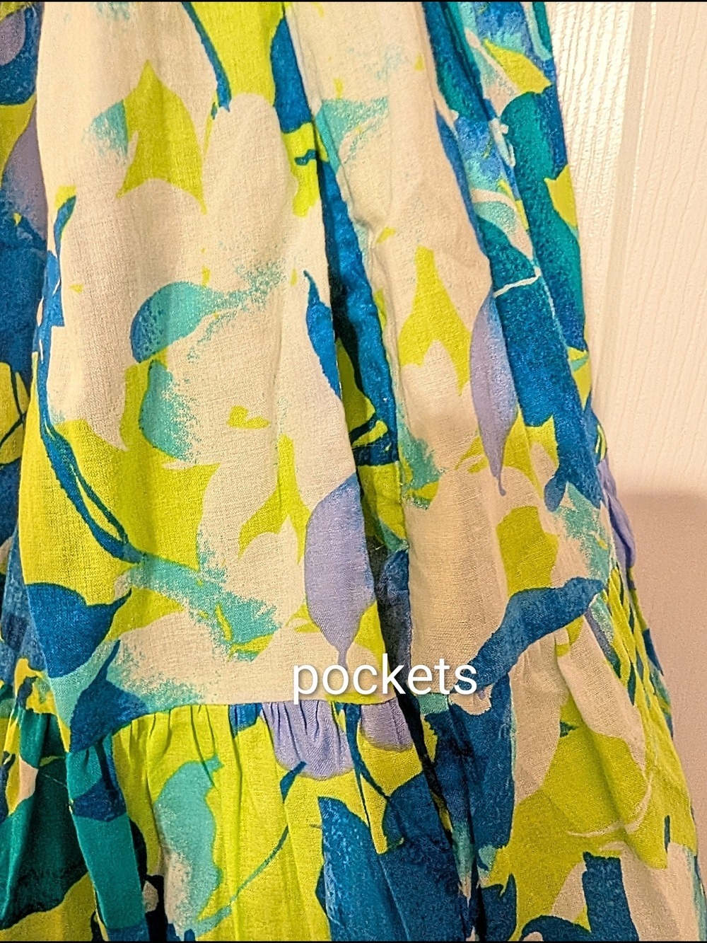 Taylor Blue & Lime Floral Ruffle Dress - Picture 4 of 7